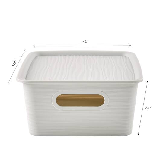 Simplify Gray with White Wave Pattern Storage Box